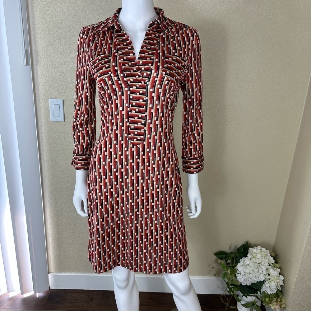 Diane Von Furstenberg Sz 8 Shirt Dress Silk Jersey